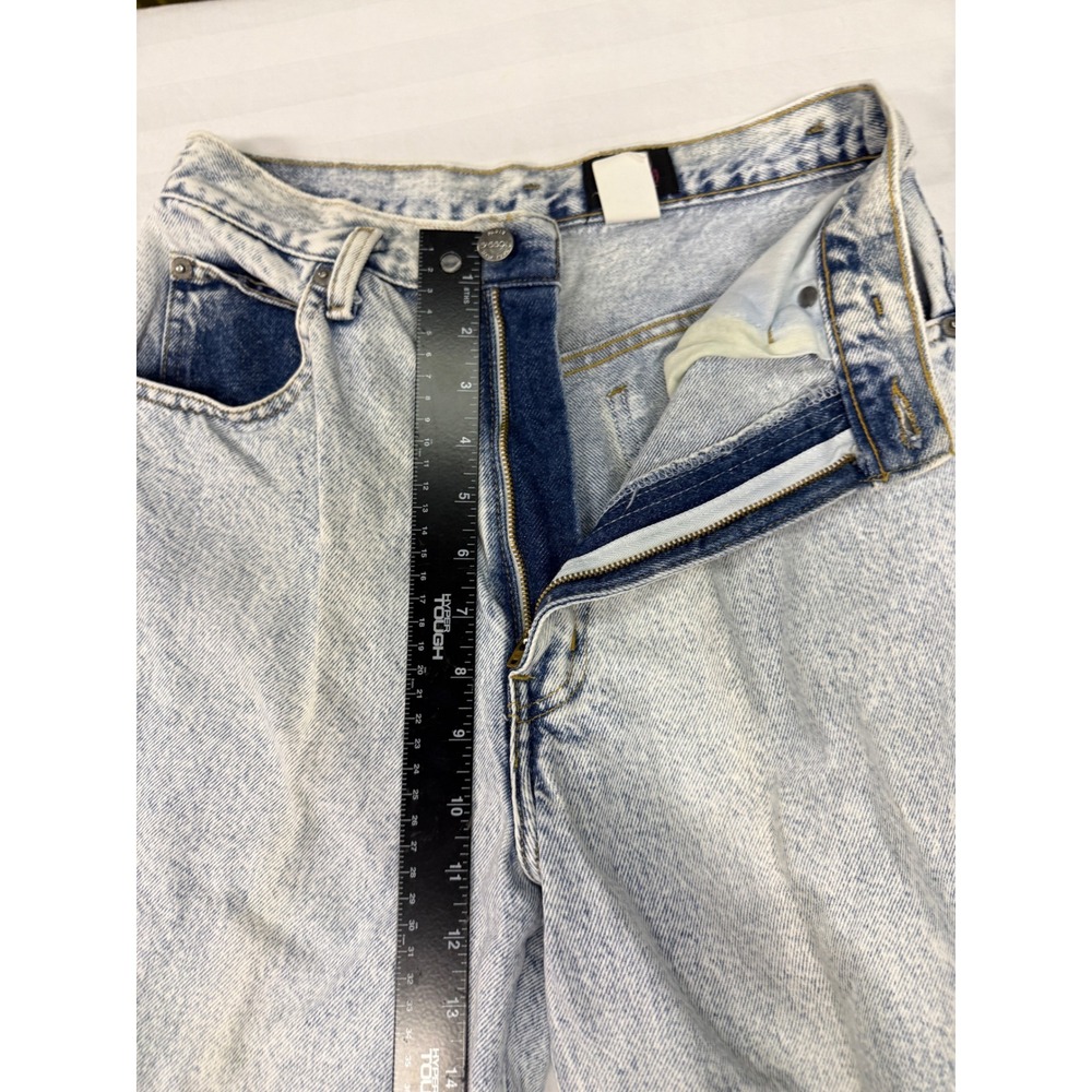 Vintage 80s Sasson Acid Wash High Waisted Ankle Zip Jeans Light Blue Denim 28 - Picture 5 of 14